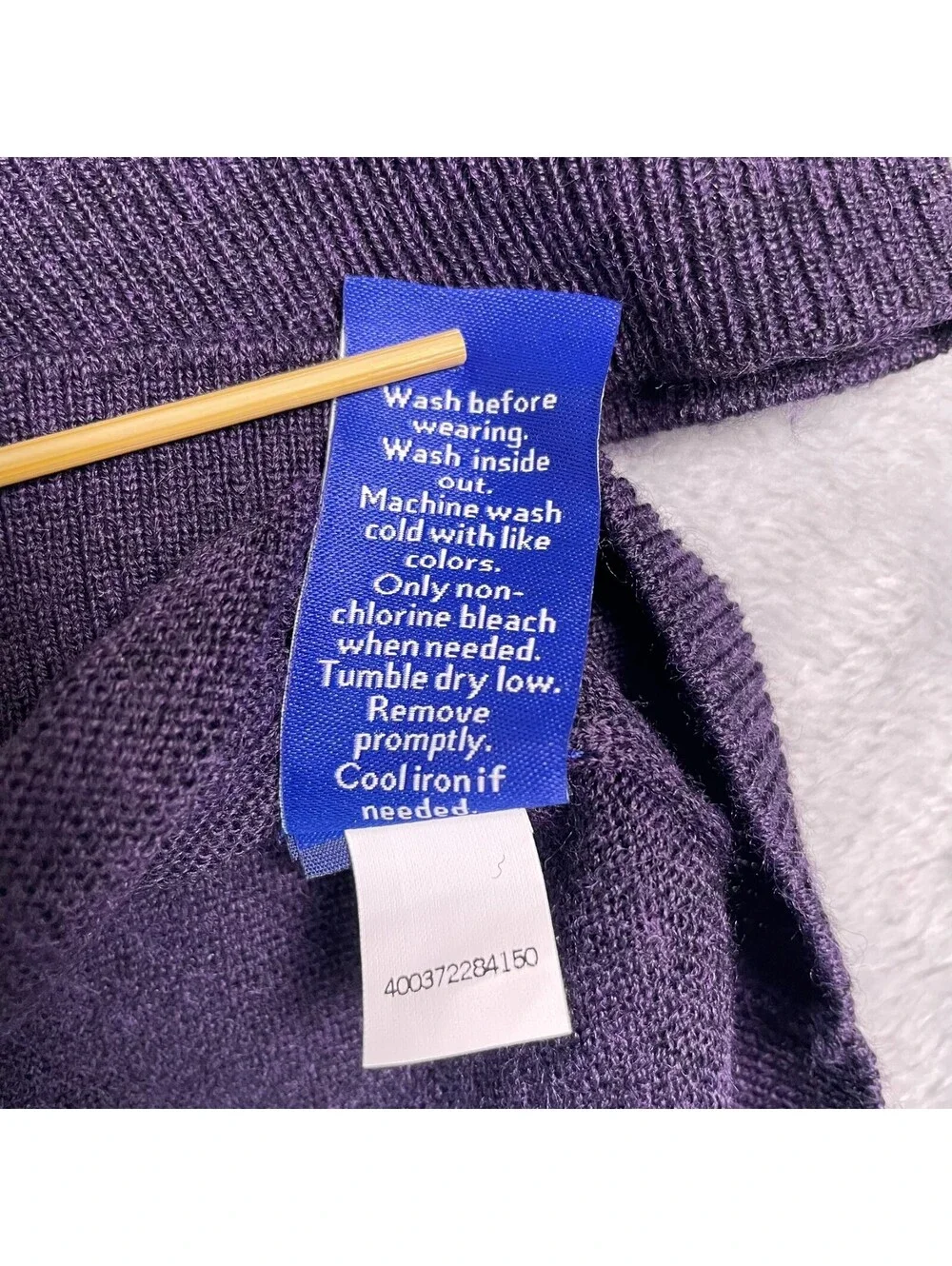 APT. 9 Merino Wool Crewneck Sweater Mens S Purple Soft Knit Preppy Classic Cozy